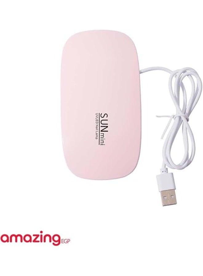 amazing.EGP AmazingEGP | Portable Mini LED Nail Dryer, 6W UV LED Gel Nail Lamp, USB Powered, Pink, Foldable Mouse-Shaped Design, 60 Second Quick Curing, Travel-Friendly (PINK) - Image 5